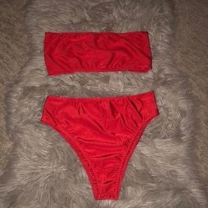 Red High Waisted Bikini